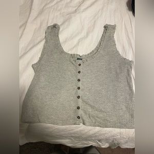 light grey cropped tank top